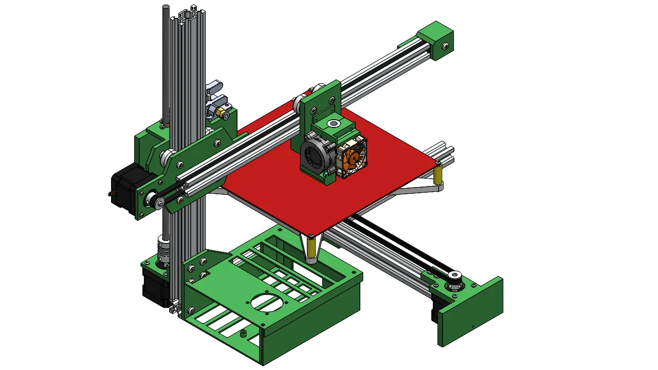 Isometric view of 3D printer